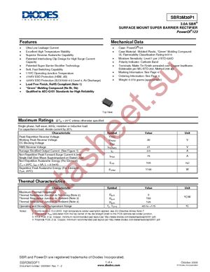 SBR3M30P1-7 datasheet  